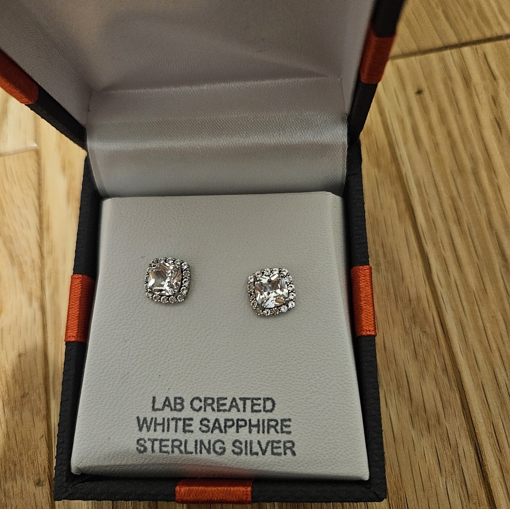White Sapphire Earrings